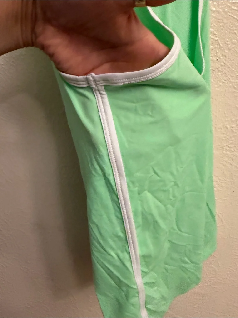 ALO Yoga Mint Green Tank with White Trim